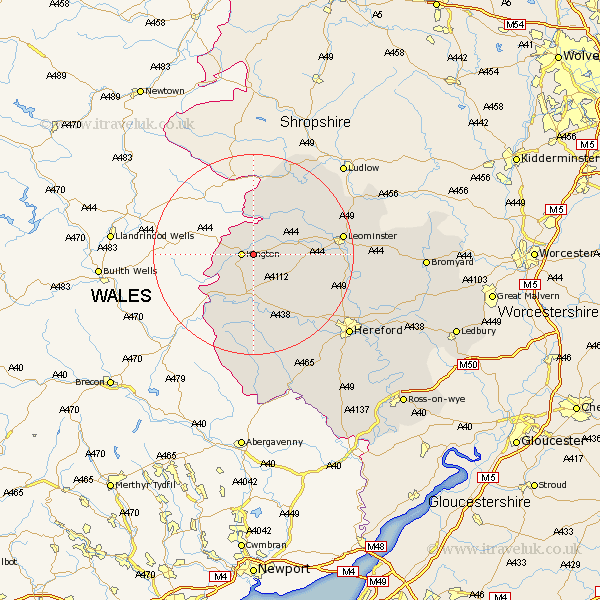 Lyonshall Herefordshire Map