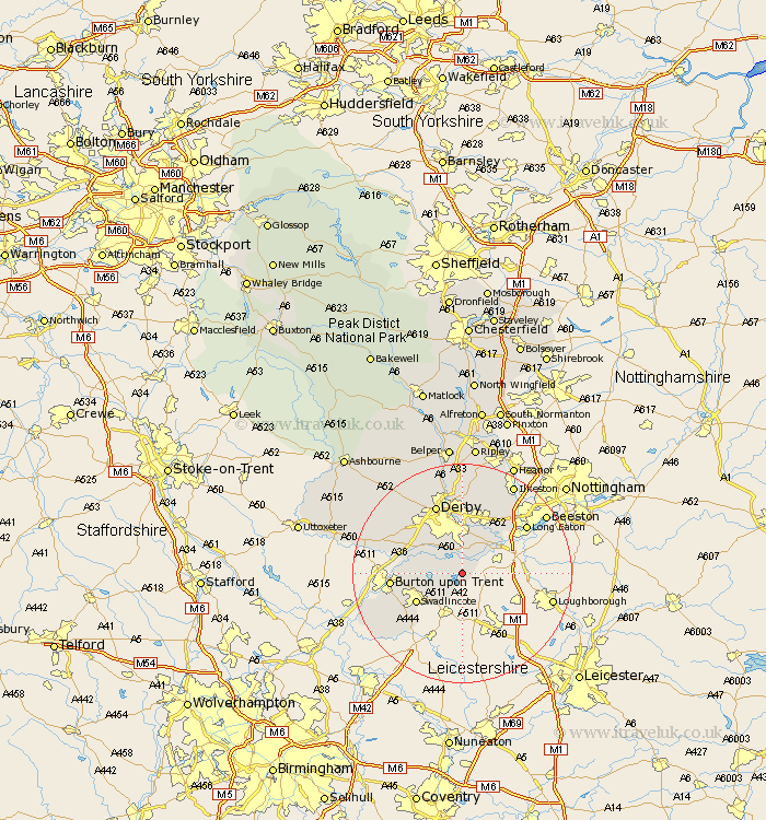 Melbourne Derbyshire Map