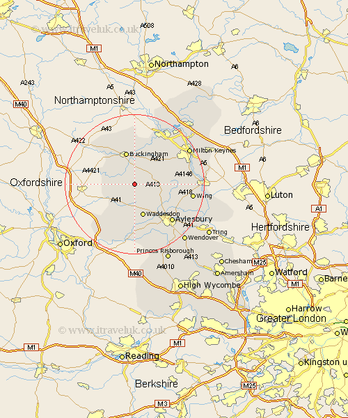 Middle Claydon Buckinghamshire Map