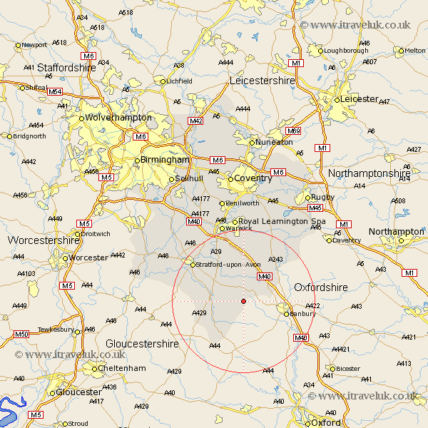Middle Tysoe Warwickshire Map