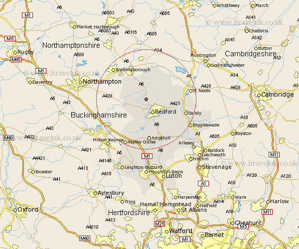 Milton Ernest Bedfordshire Map