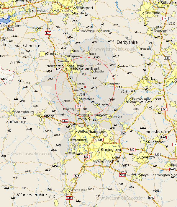 Milwich Staffordshire Map