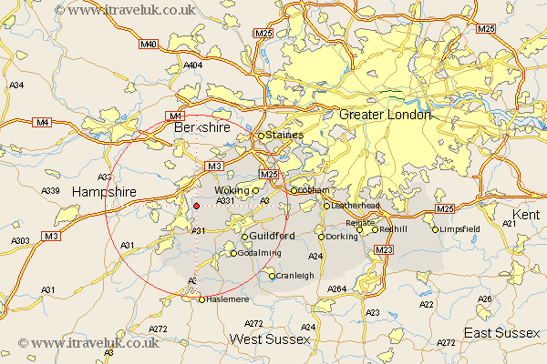 Mytchett Surrey Map