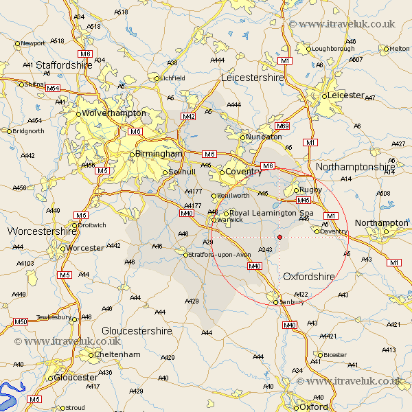 Napton On The Hill Warwickshire Map