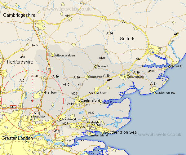 Nazeing Essex Map
