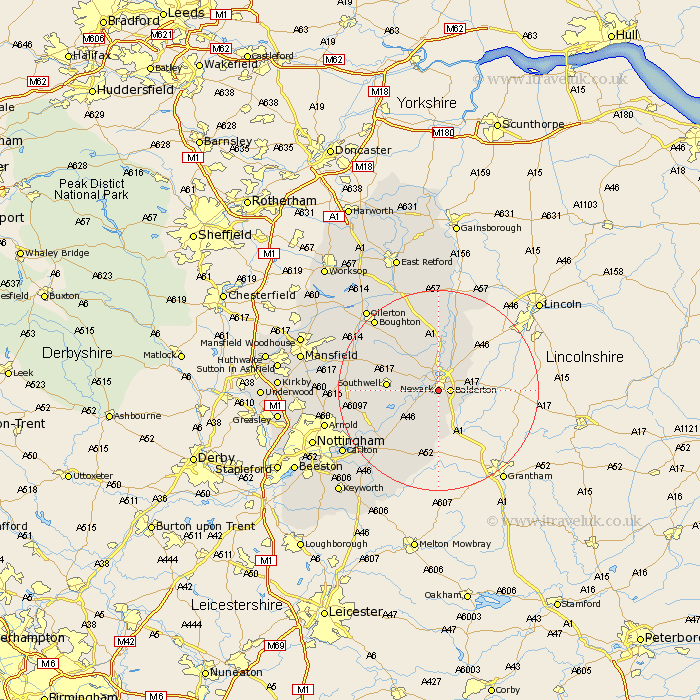 Newark On Trent Nottinghamshire Map
