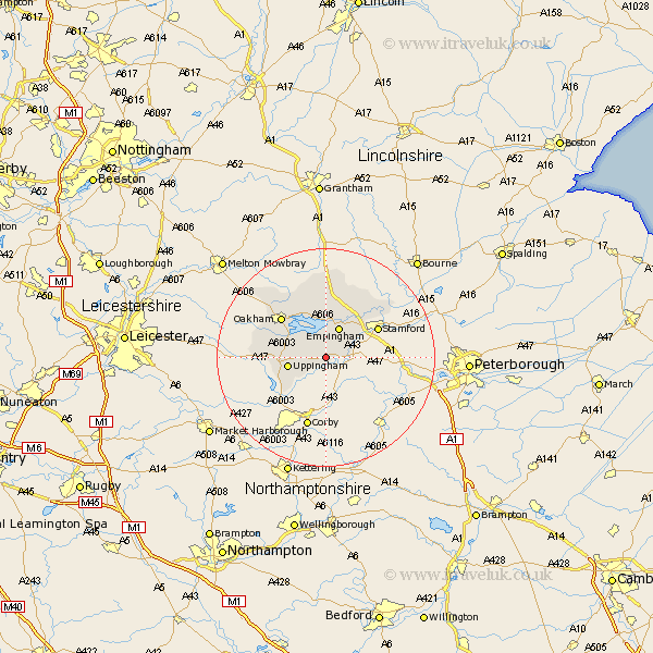 North Luffenham Rutland Map
