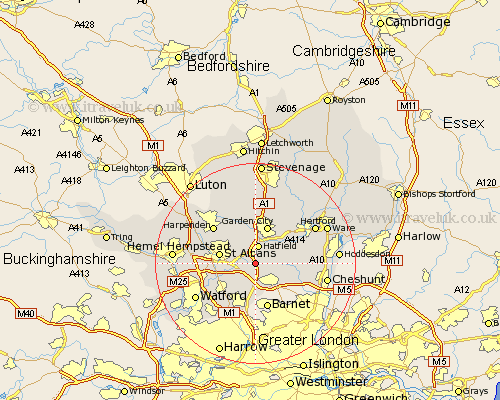 North Mimms Hertfordshire Map