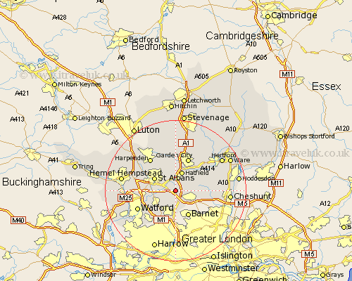 North Mymms Hertfordshire Map
