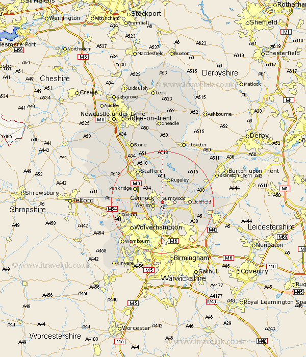Norton Canes Staffordshire Map