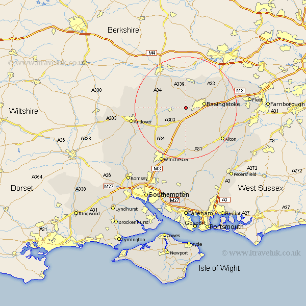 Oakley Hampshire Map
