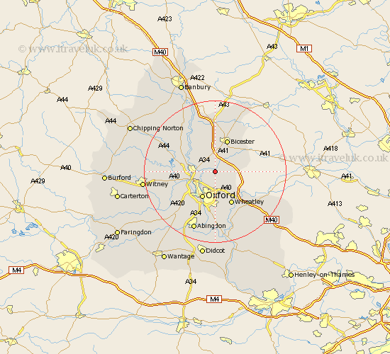 Oddington Oxfordshire Map