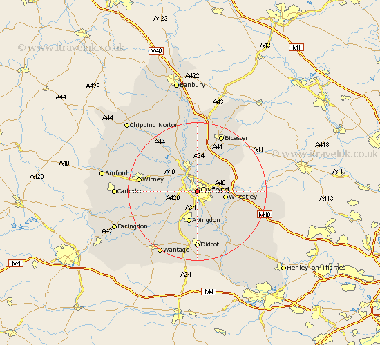 Oxford Oxfordshire Map