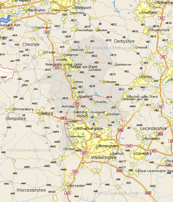 Pelsall Staffordshire Map