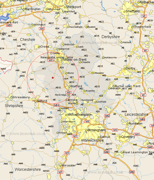 Pershall Staffordshire Map