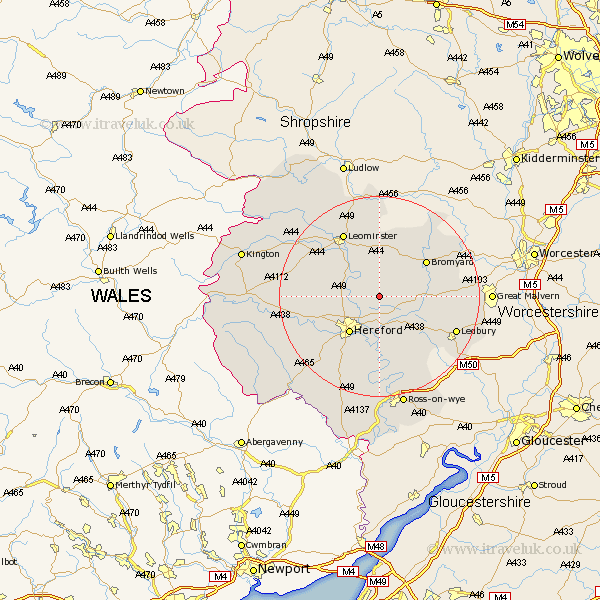Preston Wynne Herefordshire Map