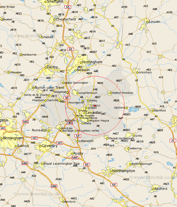 Queniboro Leicestershire Map