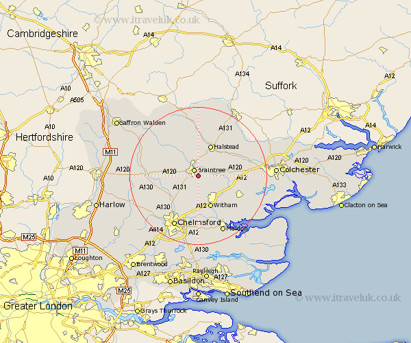 Rayne Essex Map