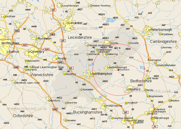 Rushden Northamptonshire Map