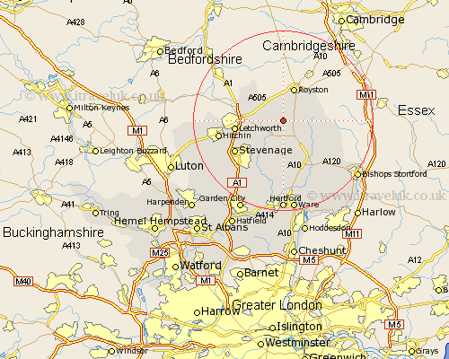 Sandon Hertfordshire Map