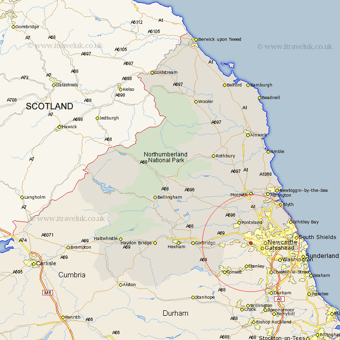 Scotswood Northumberland Map