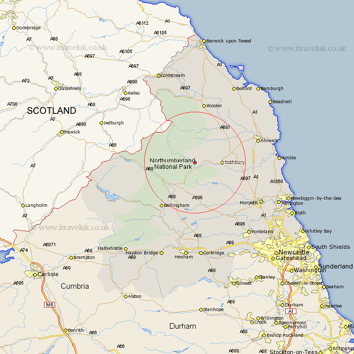 Sharperton Northumberland Map