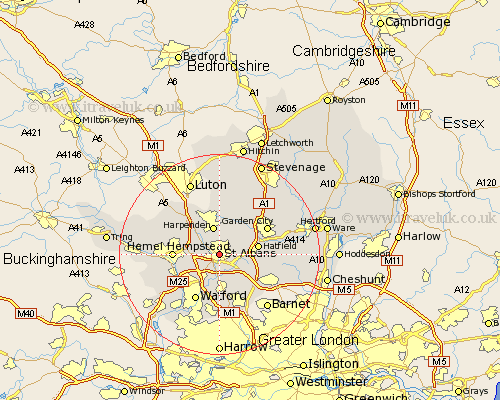 St. Albans Hertfordshire Map
