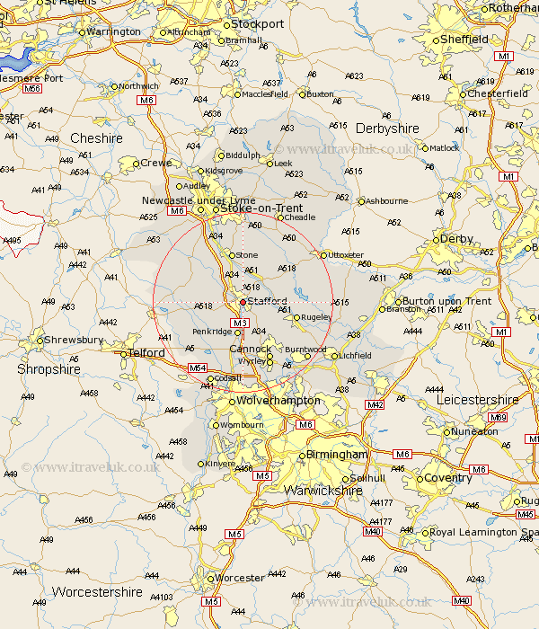 Stafford Staffordshire Map