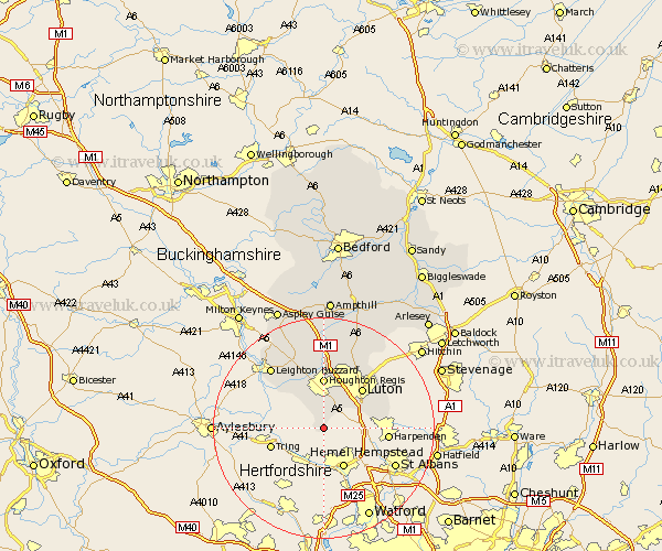 Studham Bedfordshire Map
