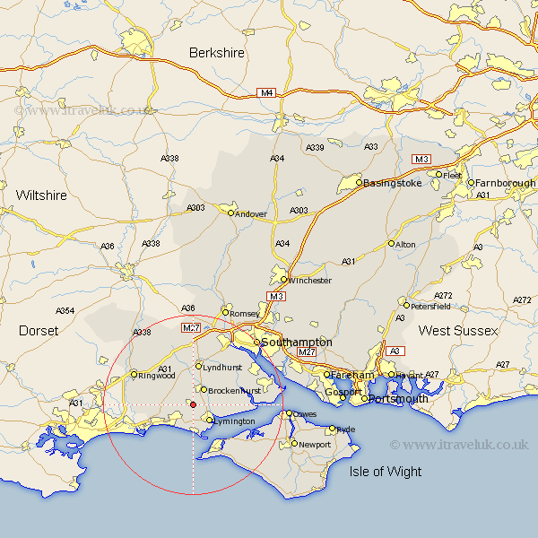 Sway Hampshire Map