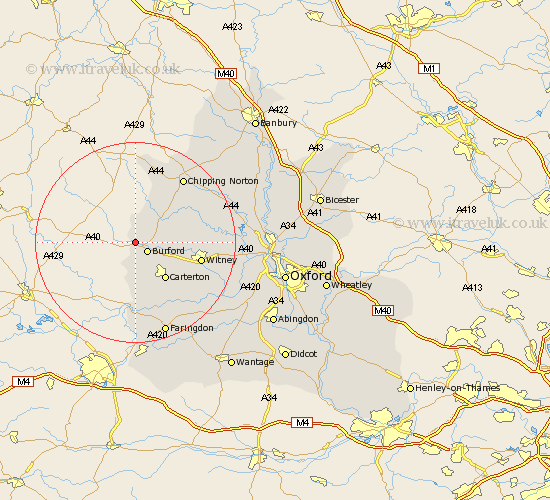 Taynton Oxfordshire Map