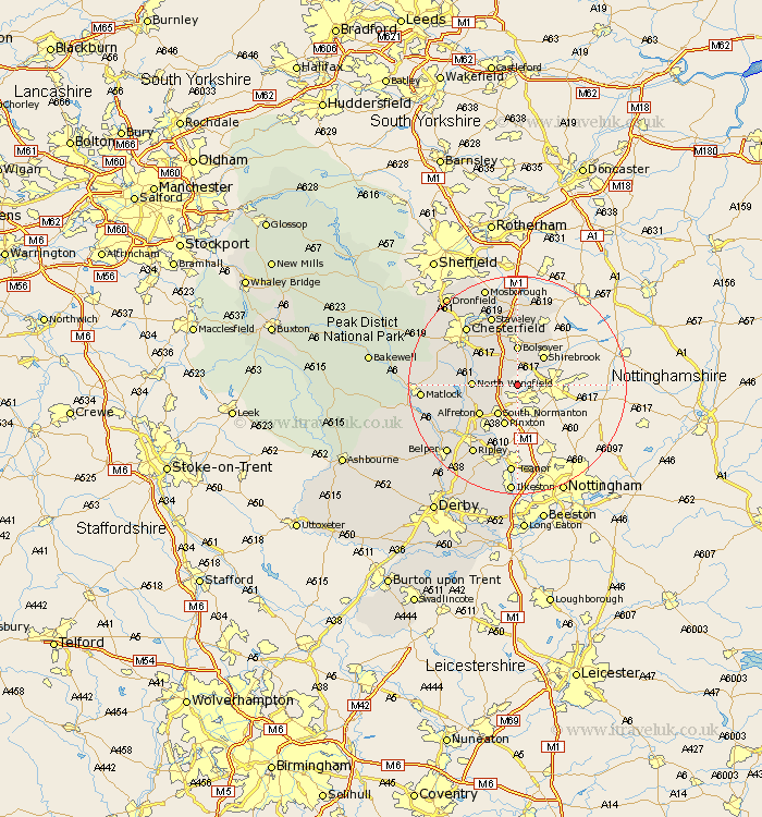 Teversal Derbyshire Map