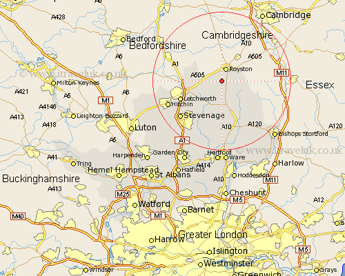 Therfield Hertfordshire Map