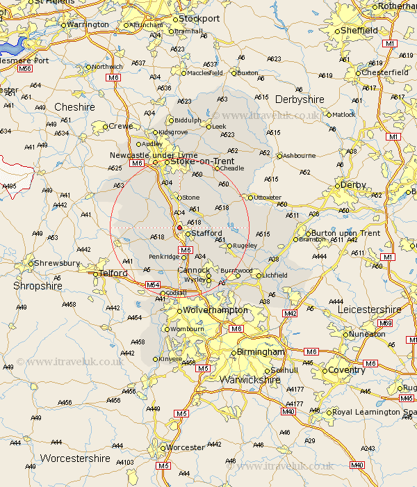 Tillington Staffordshire Map