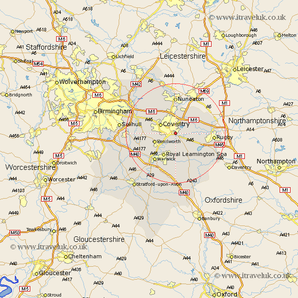 Tollbar End Warwickshire Map
