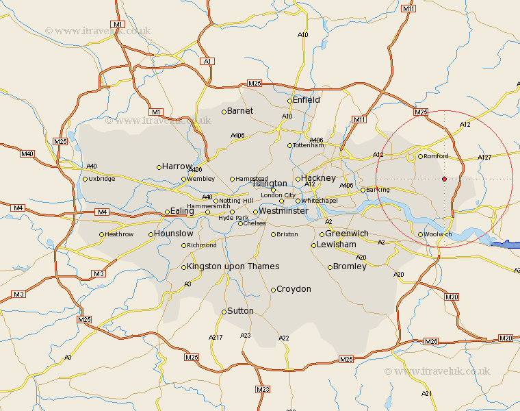 Upminster Greater London Map