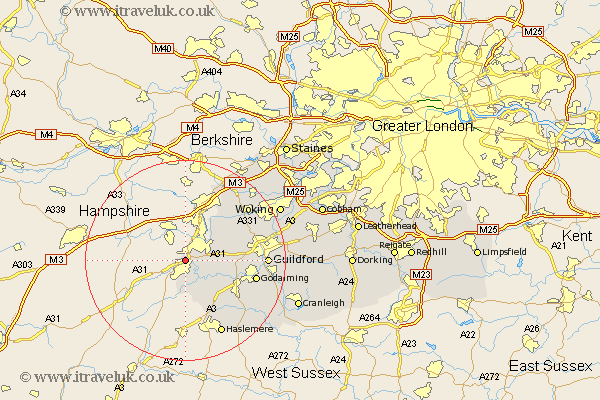 Upper Hale Surrey Map