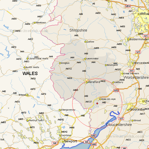 Walford Herefordshire Map