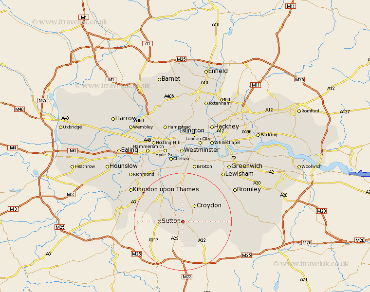 Wallington Greater London Map