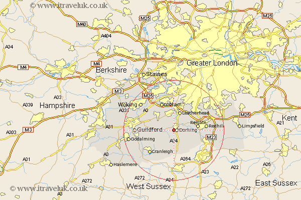 Westcott Surrey Map