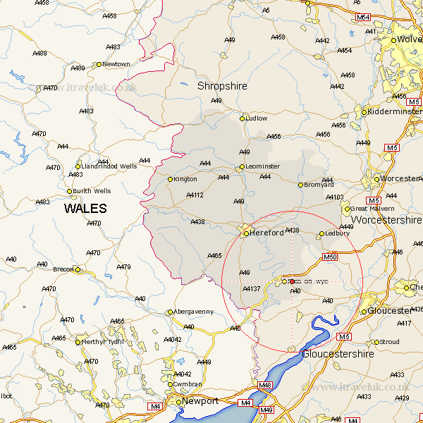 Weston Herefordshire Map
