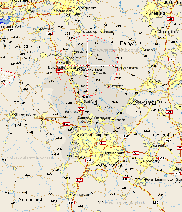 Wetley Staffordshire Map