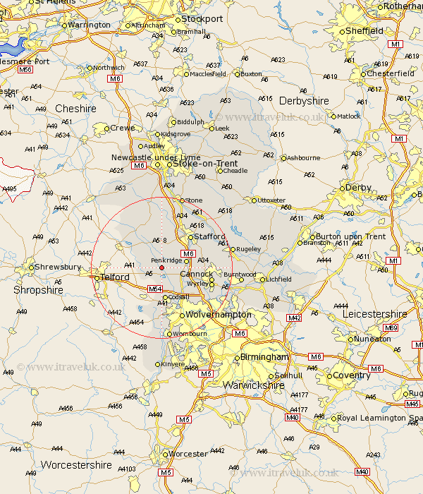 Wheaton Aston Staffordshire Map
