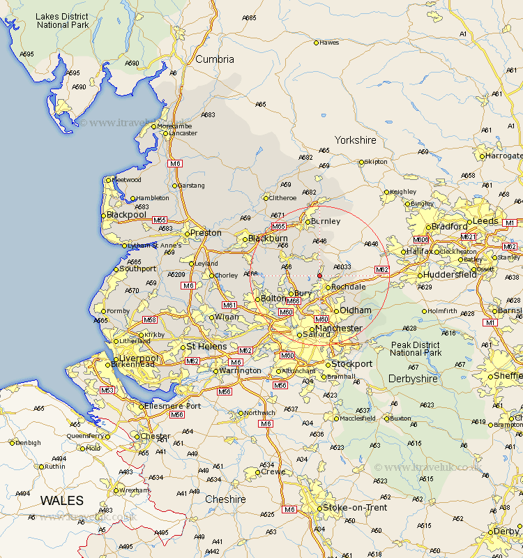 Whitworth Lancashire Map