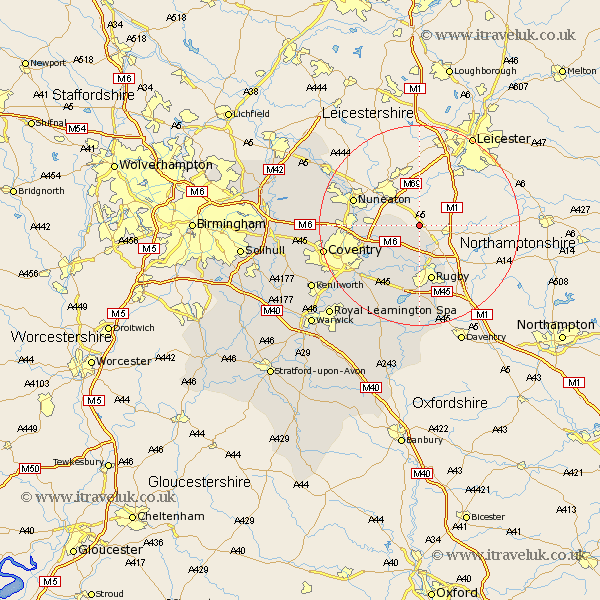 Wibtoft Warwickshire Map