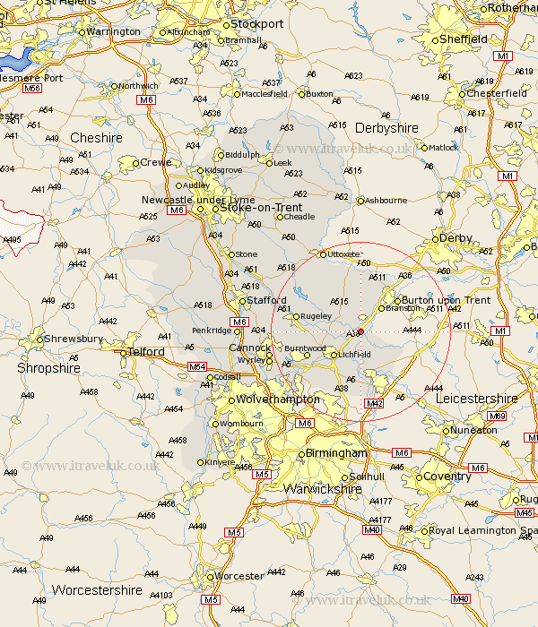 Wichnor Staffordshire Map