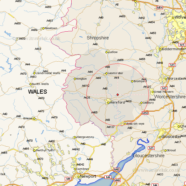 Withington Herefordshire Map