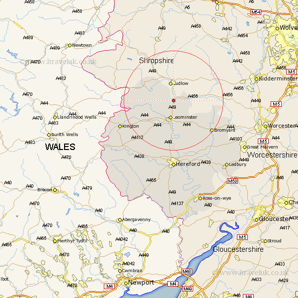 Wooferton Herefordshire Map