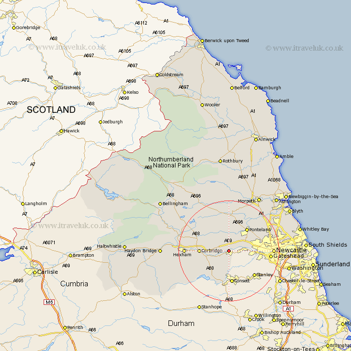 Wylam Northumberland Map
