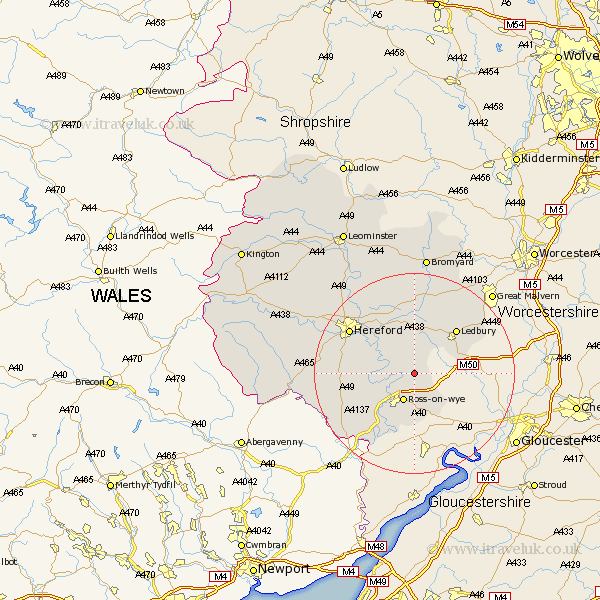 Yatton Herefordshire Map